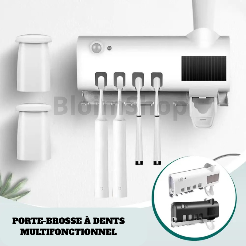 🦷 Porte-brosse à dents UV Automatique – Distributeur de dentifrice intégré